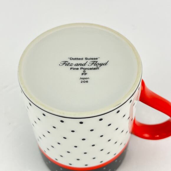 Fitz And Floyd Dotted Suisse Ceramic Coffee Mug - Picture 4 of 4